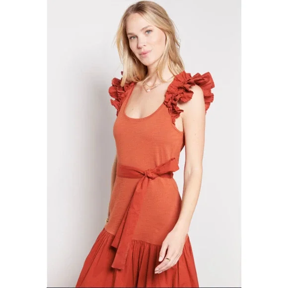 NATION LTD x Evereve NWT Everleigh Dress in Terracotta Cayenne // M - Picture 4 of 14